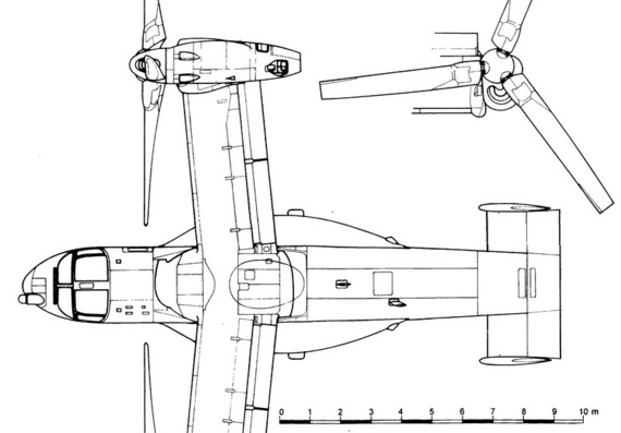 Bell Boeing V-22 Osprey чертежи (рисунки) самолета